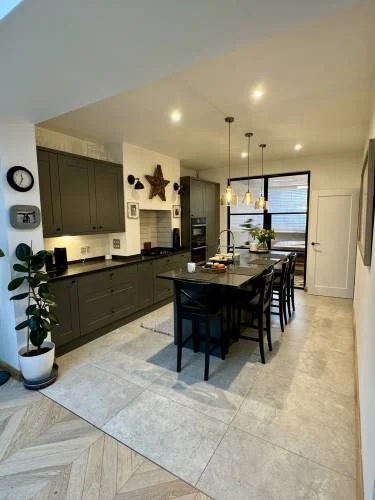 Completed open-plan kitchen renovation