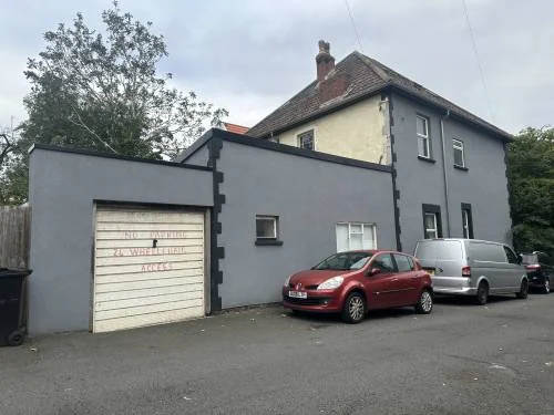 Rendered side elevation and garage
